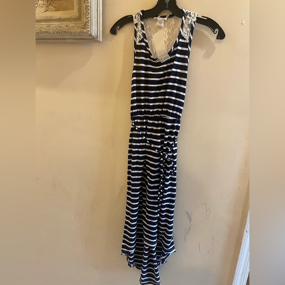 Striped asymmetrical dress